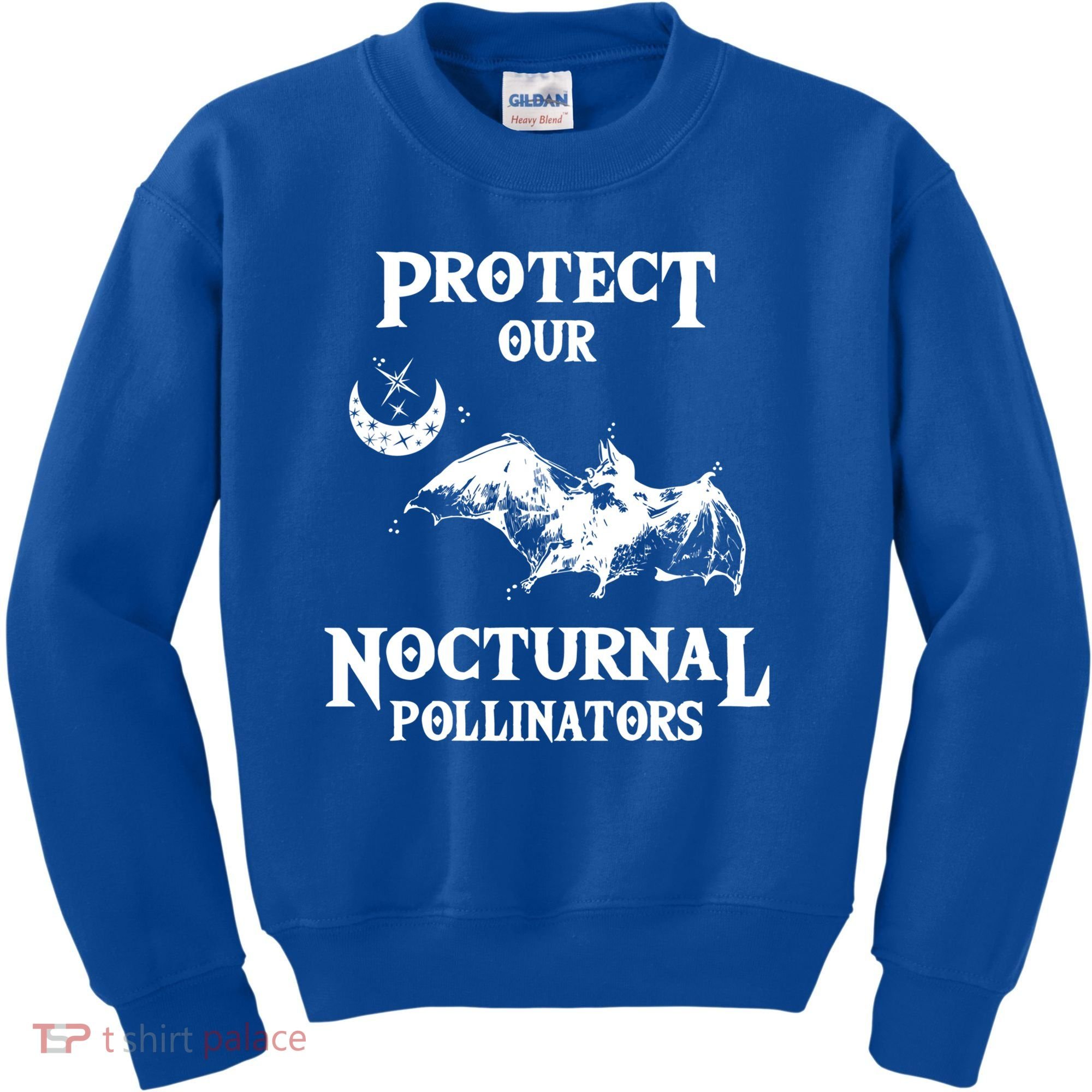 Protect Our Nocturnal Pollinators Gift Bat With Moon Art Cool Gift Kids Sweatshirt