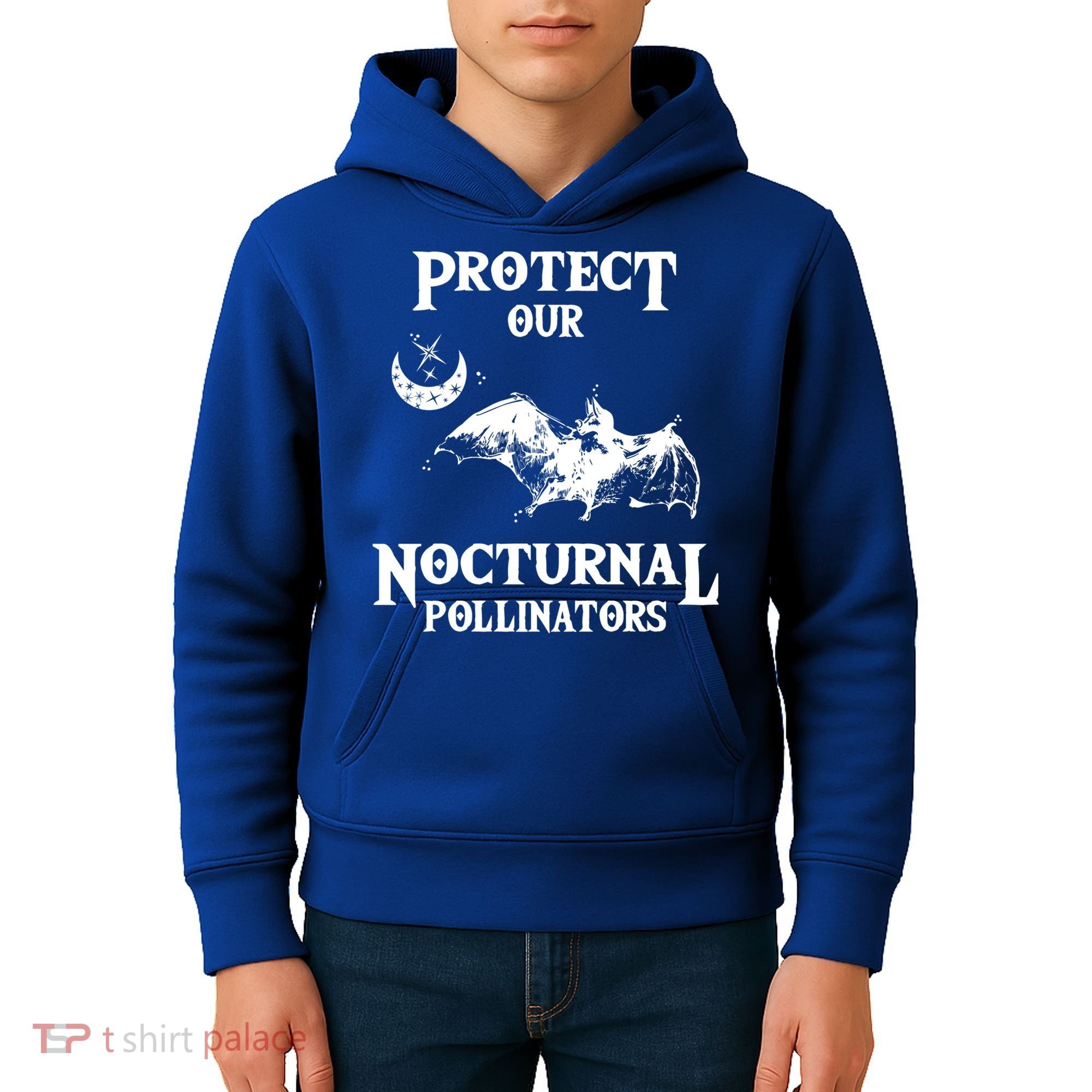 Protect Our Nocturnal Pollinators Gift Bat With Moon Art Cool Gift Kids Hoodie