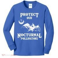 Protect Our Nocturnal Pollinators Gift Bat With Moon Art Cool Gift Kids Long Sleeve Shirt thumb 0
