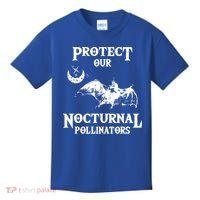 Protect Our Nocturnal Pollinators Gift Bat With Moon Art Cool Gift Kids T-Shirt thumb 0