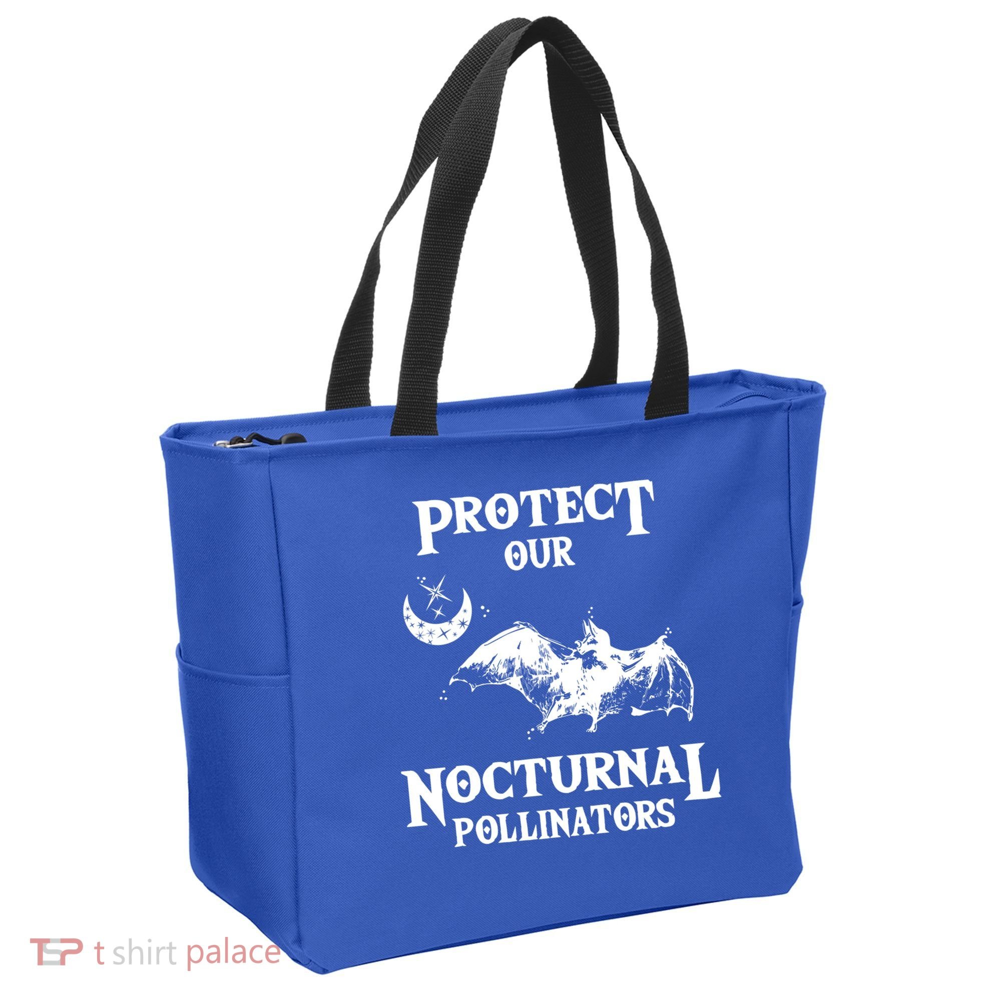 Protect Our Nocturnal Pollinators Gift Bat With Moon Art Cool Gift Tote Bag