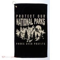 Protect Our National Parks Parks Over Profits Golf Towel thumb 0