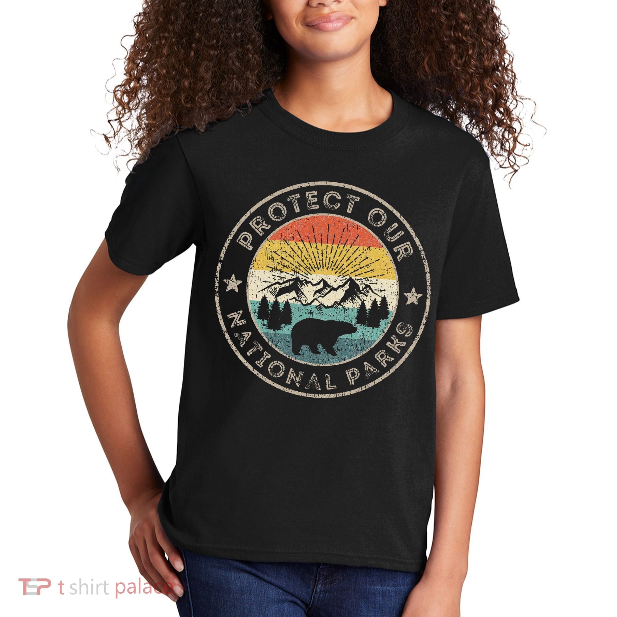 Protect Our National Parks Retro Hiking Kids T-Shirt