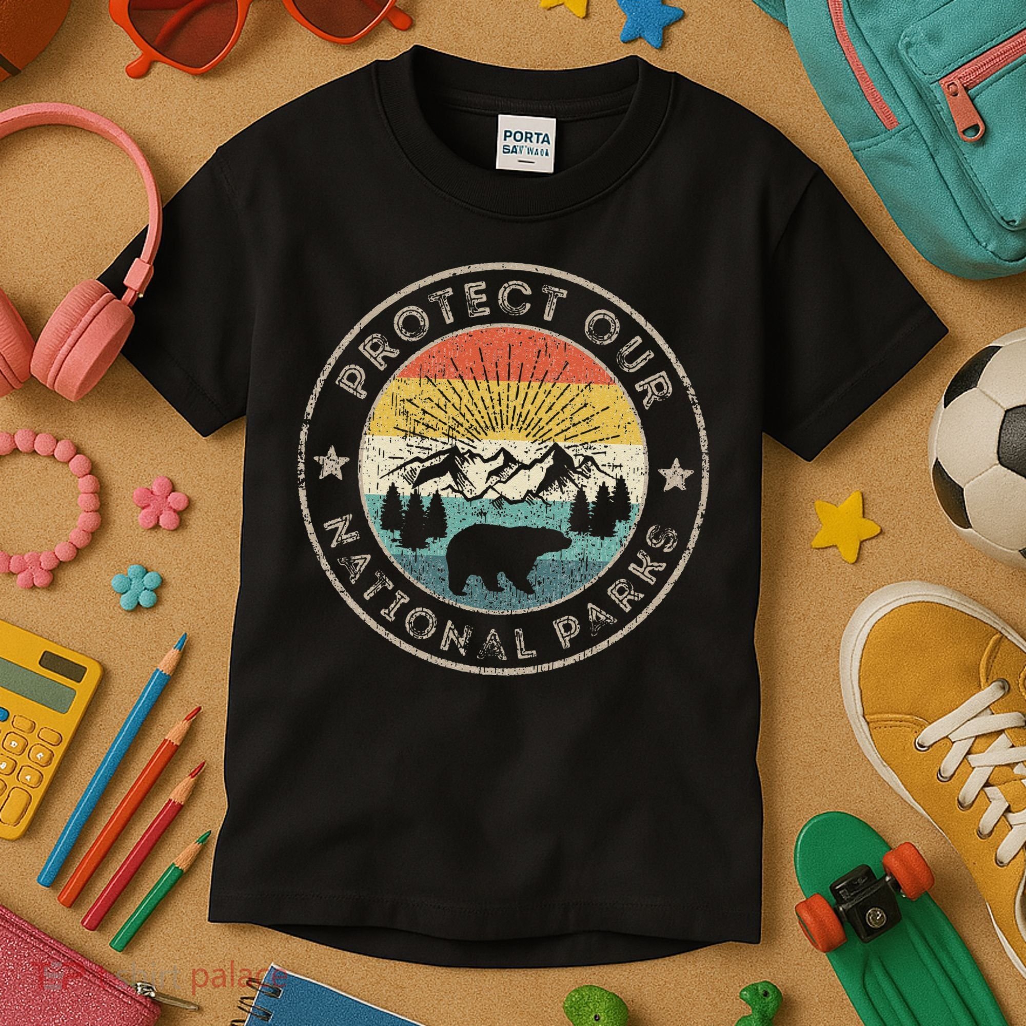 Protect Our National Parks Retro Hiking Kids T-Shirt