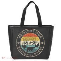 Protect Our National Parks Retro Hiking Tote Bag thumb 0