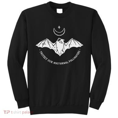 Protect Our Nocturnal Polalinators Bat With Moon Halloween Sweatshirt