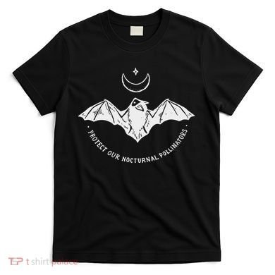 Protect Our Nocturnal Polalinators Bat With Moon Halloween T-Shirt