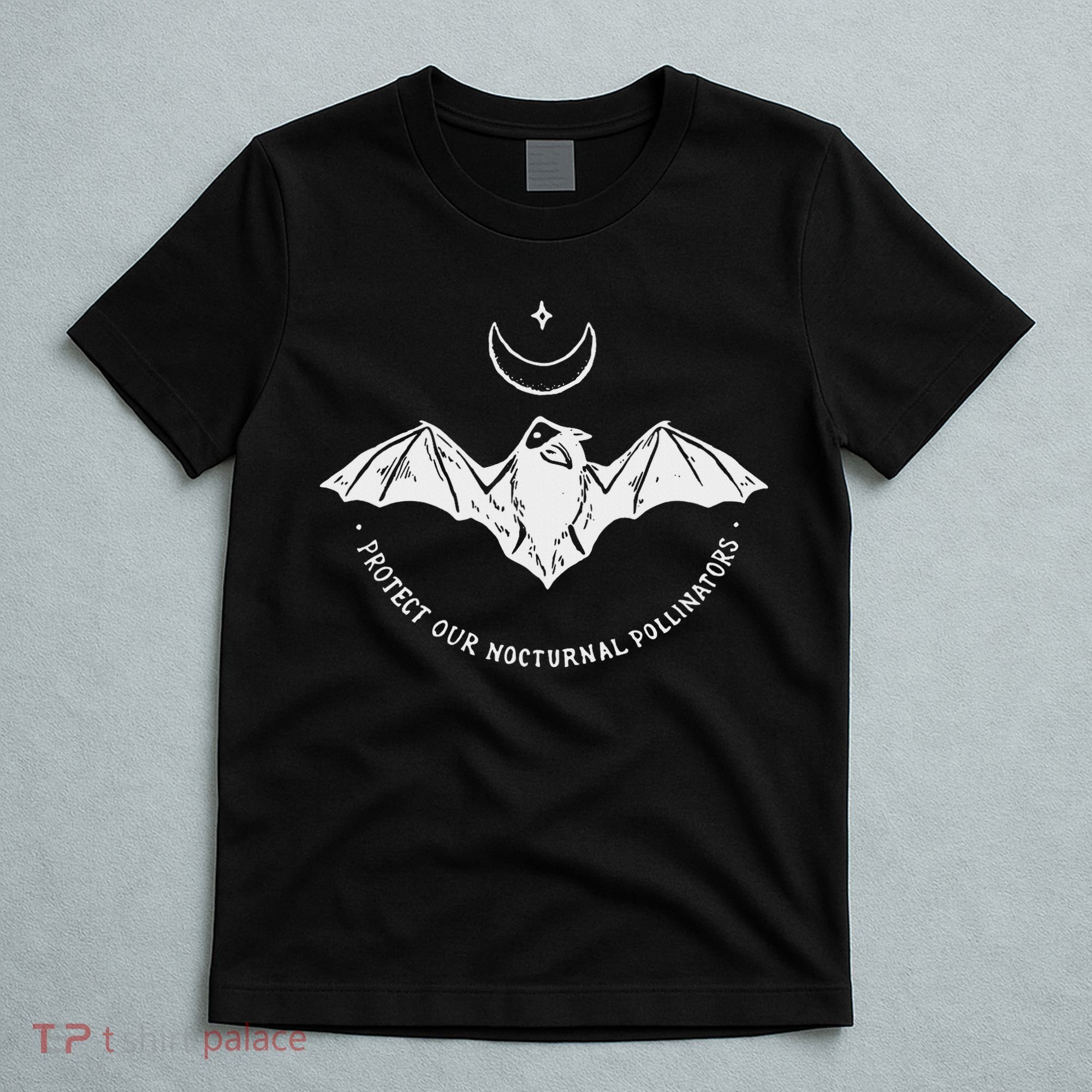 Protect Our Nocturnal Polalinators Bat With Moon Halloween T-Shirt