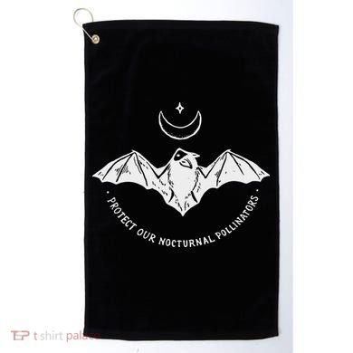 Protect Our Nocturnal Polalinators Bat With Moon Halloween Golf Towel