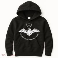 Protect Our Nocturnal Polalinators Bat With Moon Halloween Kids Hoodie thumb 0
