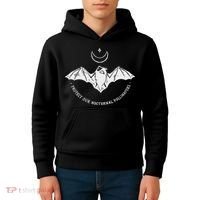 Protect Our Nocturnal Polalinators Bat With Moon Halloween Kids Hoodie thumb 4