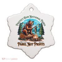 Protect Our National Parks Defund Doge Parks Not Profits Ceramic Ornament thumb 0