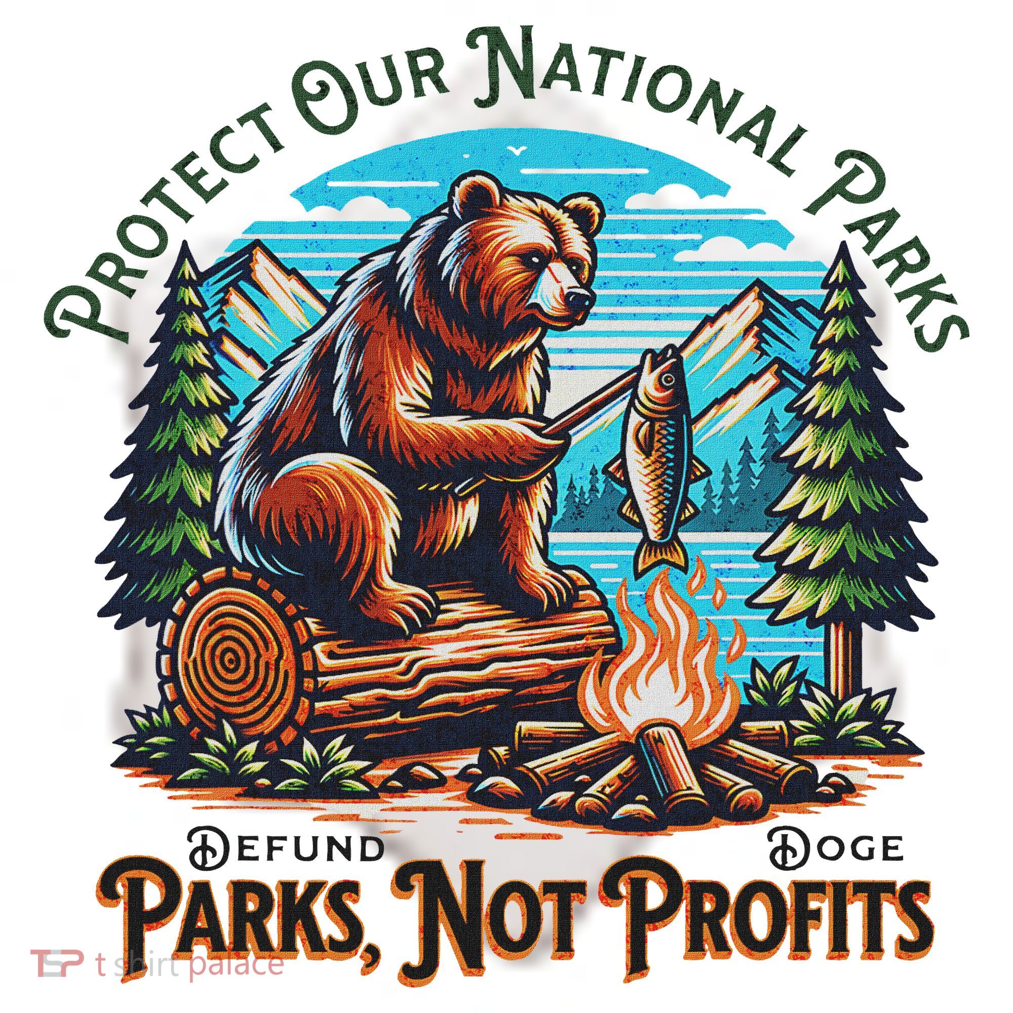 Protect Our National Parks Defund Doge Parks Not Profits Ceramic Ornament