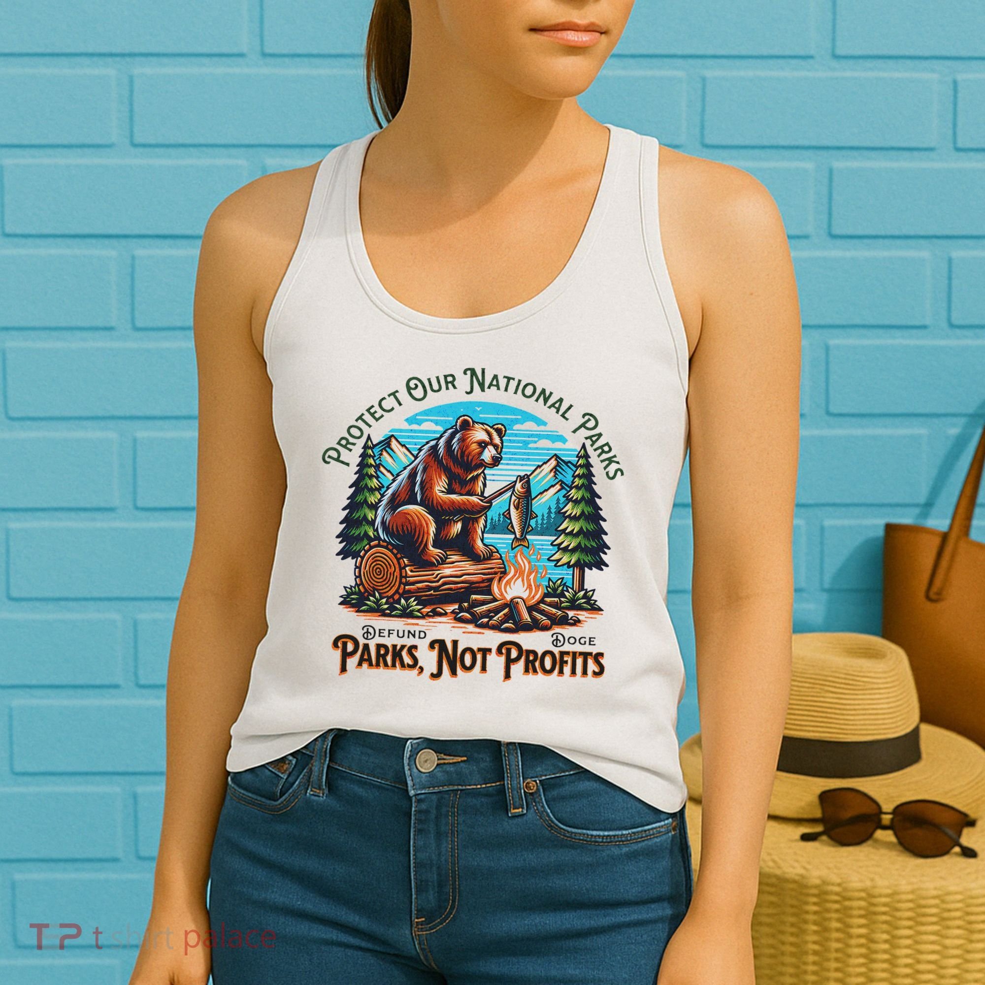 Protect Our National Parks Defund Doge Parks Not Profits Women's Tank Top