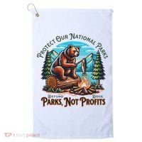 Protect Our National Parks Defund Doge Parks Not Profits Golf Towel thumb 0