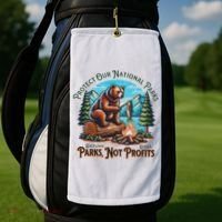 Protect Our National Parks Defund Doge Parks Not Profits Golf Towel thumb 2