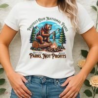 Protect Our National Parks Defund Doge Parks Not Profits Women's T-Shirt thumb 2