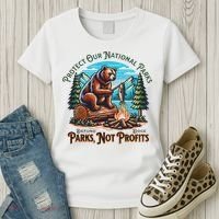 Protect Our National Parks Defund Doge Parks Not Profits Women's T-Shirt thumb 3
