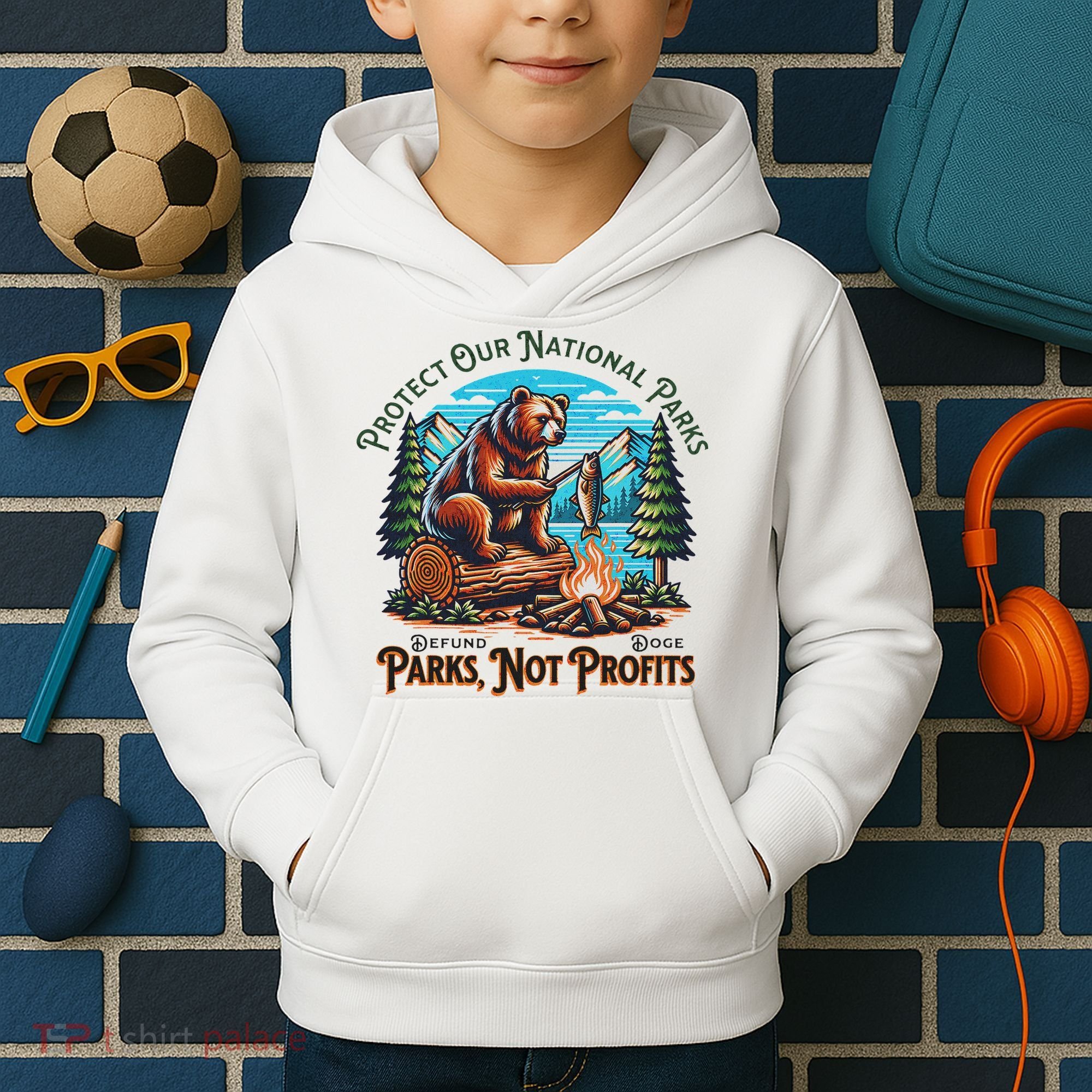 Protect Our National Parks Defund Doge Parks Not Profits Kids Hoodie