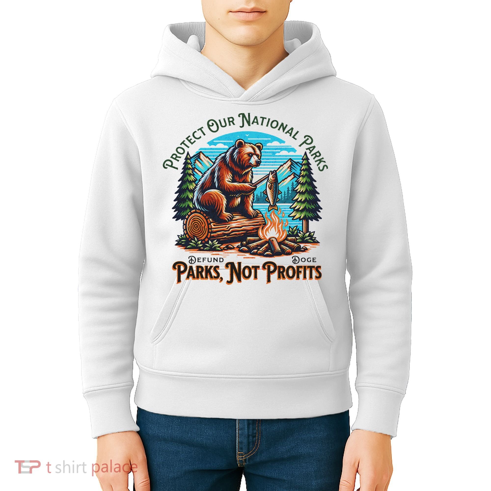 Protect Our National Parks Defund Doge Parks Not Profits Kids Hoodie