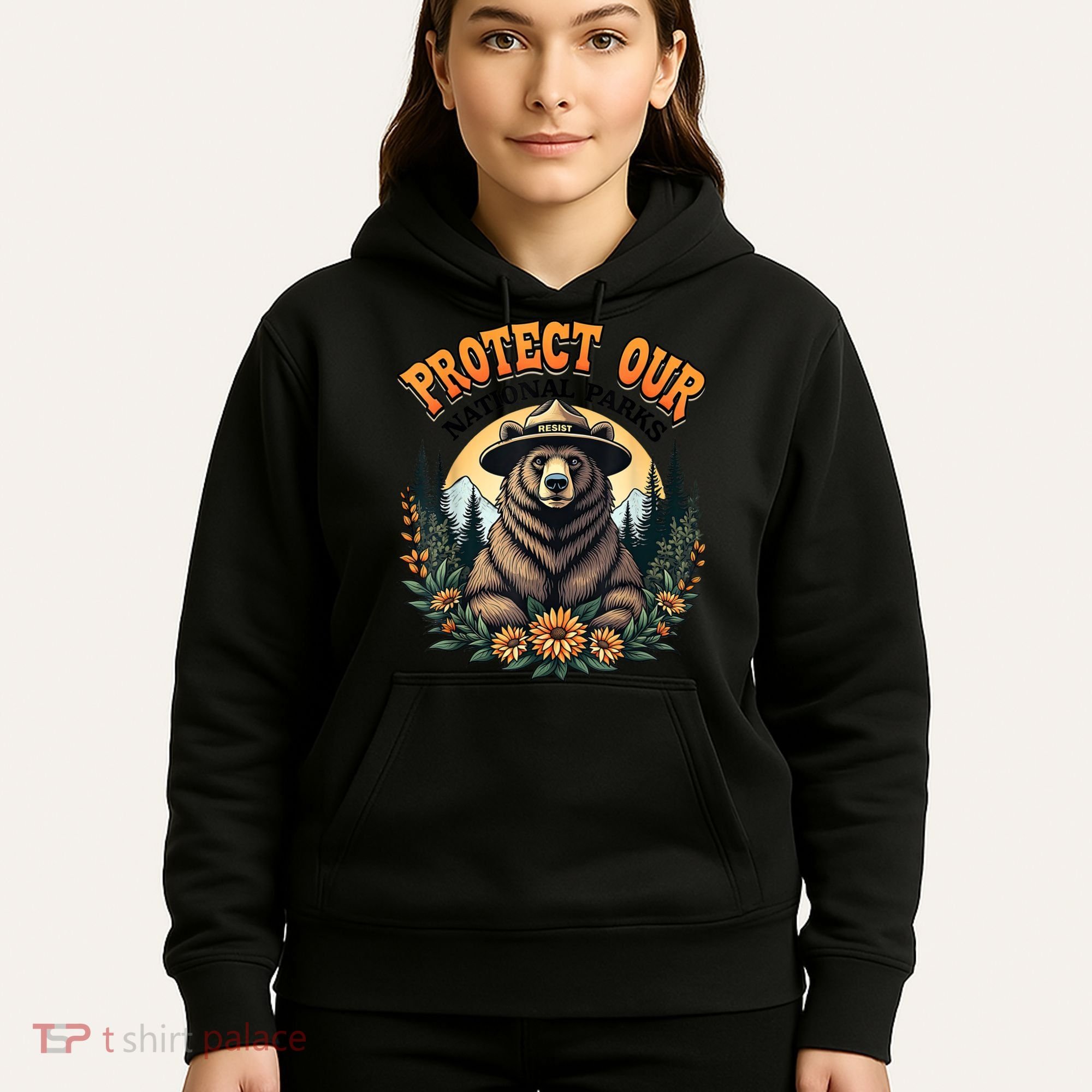 Protect Our National Parks Resist ALT US Bear Hoodie