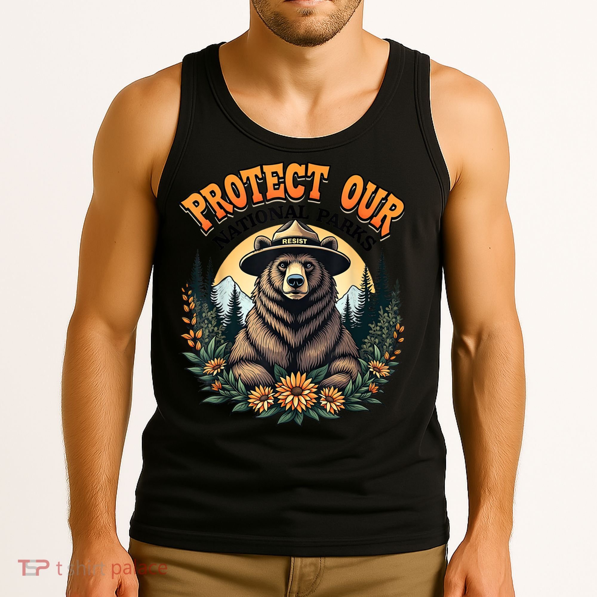 Protect Our National Parks Resist ALT US Bear Tank Top