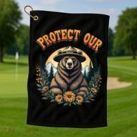 Protect Our National Parks Resist ALT US Bear Golf Towel thumb 1