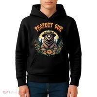 Protect Our National Parks Resist ALT US Bear Kids Hoodie thumb 4