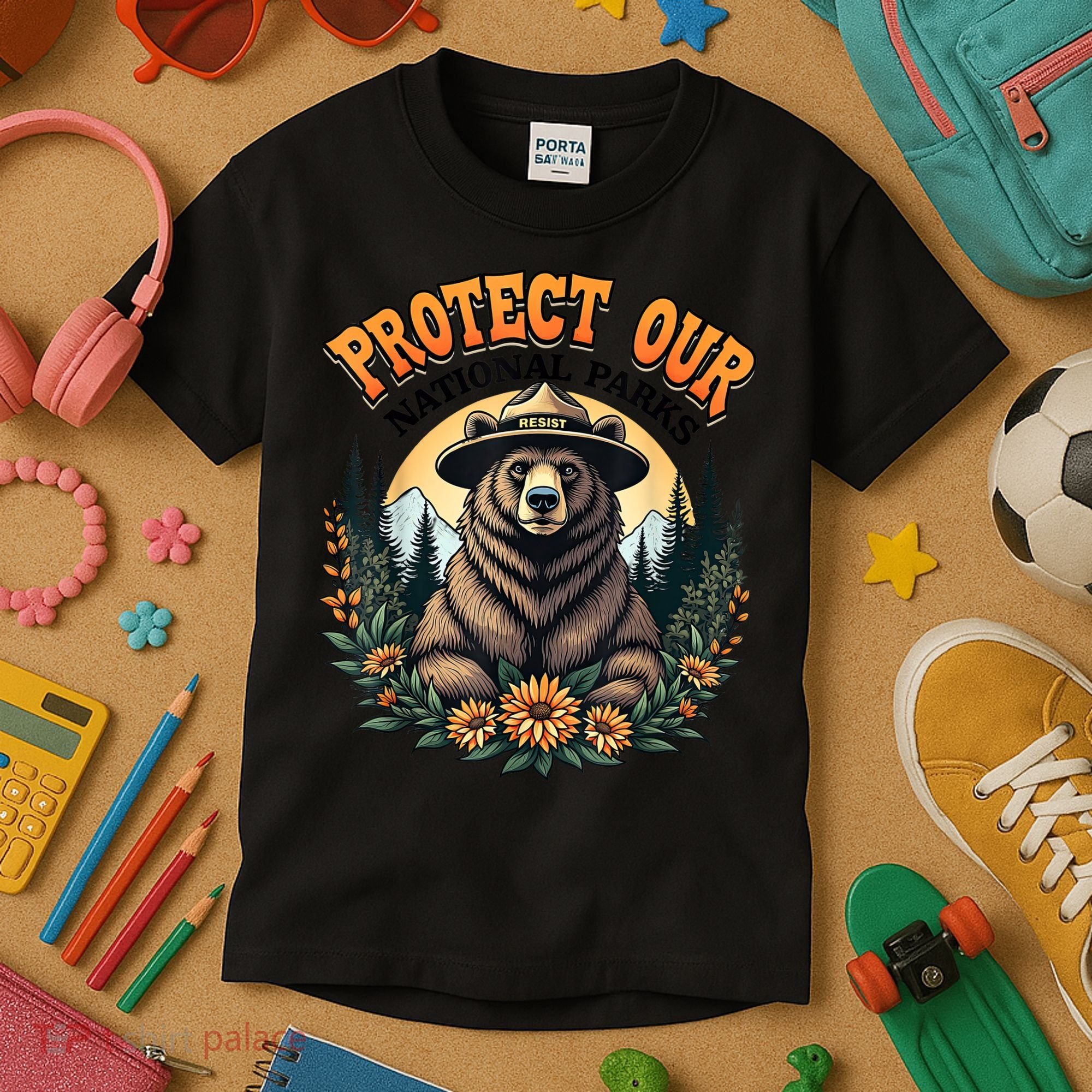 Protect Our National Parks Resist ALT US Bear Kids T-Shirt