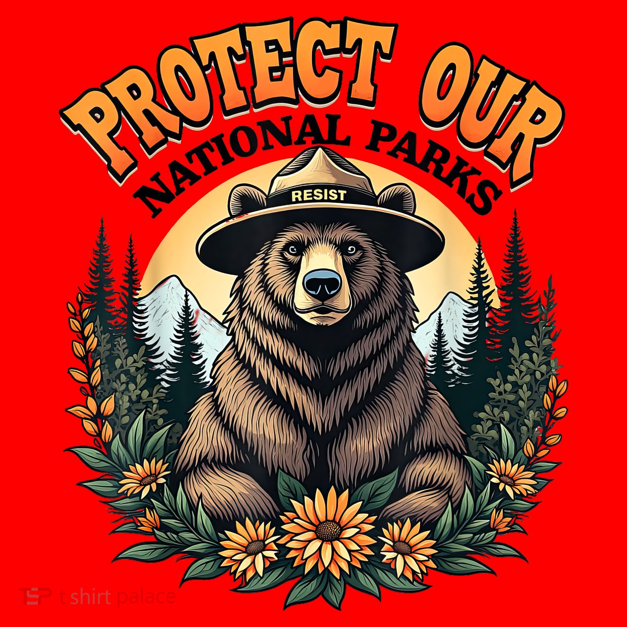 Protect Our National Parks Resist ALT US Bear Santa Hat