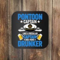 Pontoon Captain Like A Regular Captain Only More Drunker Beer Coaster thumb 0