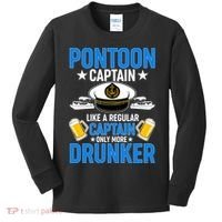 Pontoon Captain Like A Regular Captain Only More Drunker Beer Kids Long Sleeve Shirt thumb 0