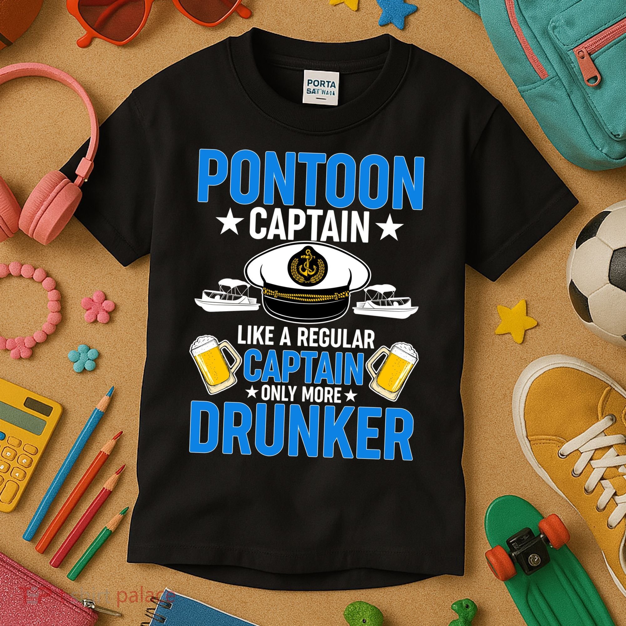 Pontoon Captain Like A Regular Captain Only More Drunker Beer Kids T-Shirt