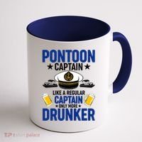 Pontoon Captain Like A Regular Captain Only More Drunker Beer Coffee Mug thumb 1
