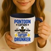 Pontoon Captain Like A Regular Captain Only More Drunker Beer Coffee Mug thumb 3