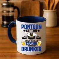 Pontoon Captain Like A Regular Captain Only More Drunker Beer Coffee Mug thumb 4