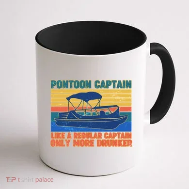 Pontoon Drunk Captain Coffee Mug back