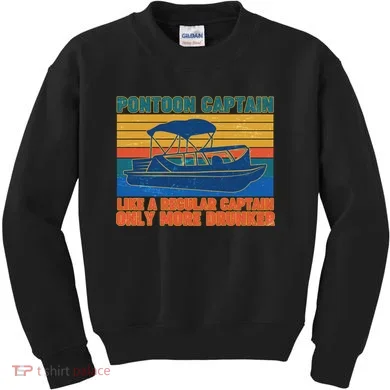 Pontoon Drunk Captain Kids Sweatshirt