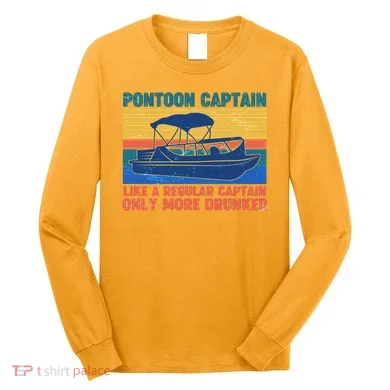 Pontoon Drunk Captain Long Sleeve Shirt