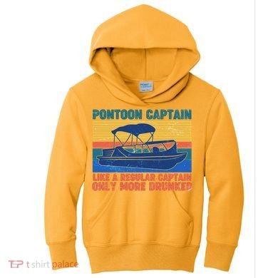 Pontoon Drunk Captain Kids Hoodie