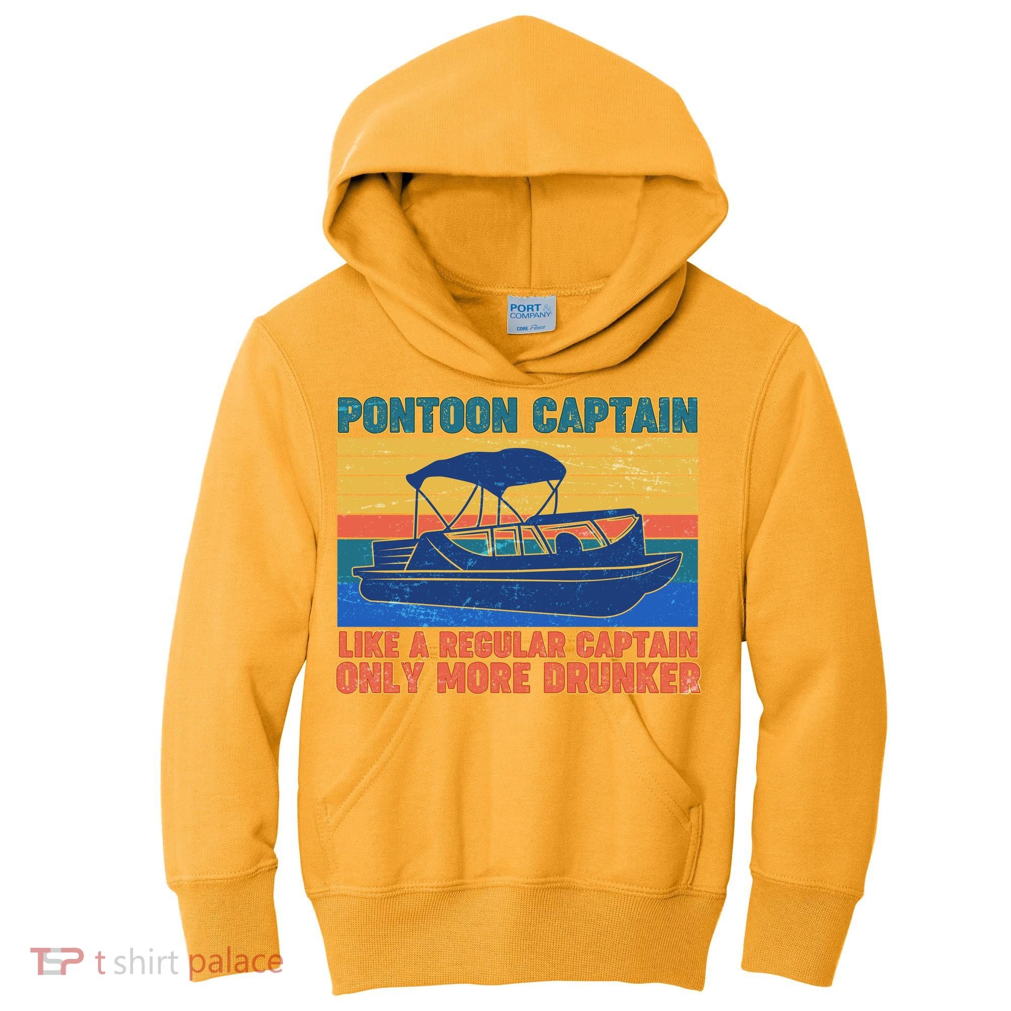 Pontoon Drunk Captain Kids Hoodie