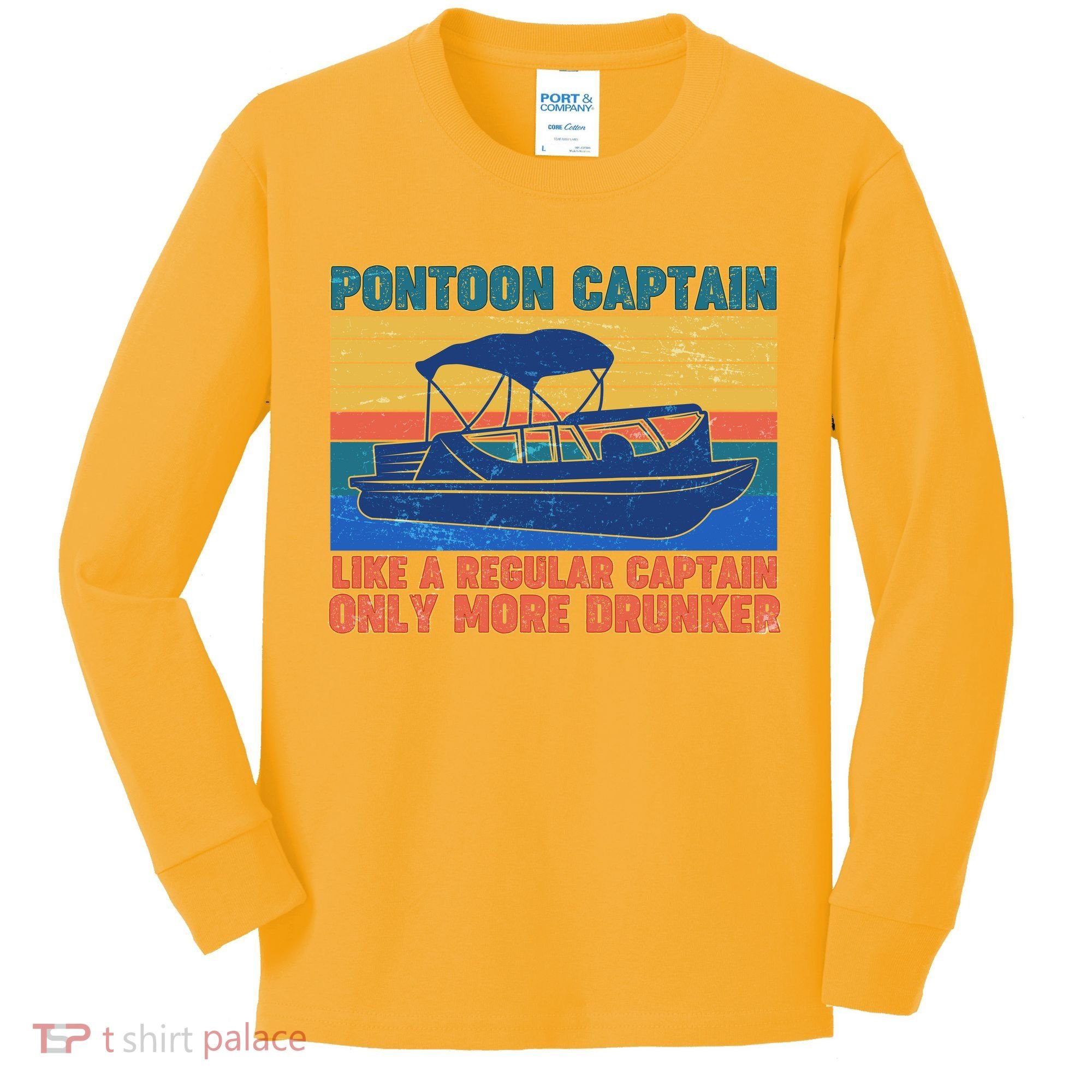 Pontoon Drunk Captain Kids Long Sleeve Shirt