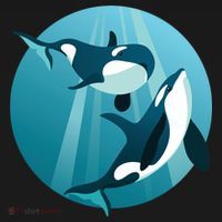 Pair Of Orcas Swimming Backpack thumb 2
