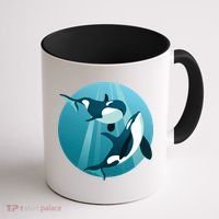 Pair Of Orcas Swimming Coffee Mug thumb 1