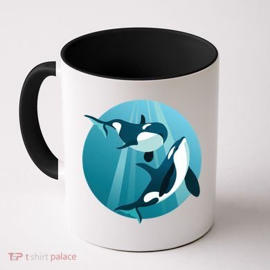 Pair Of Orcas Swimming Coffee Mug