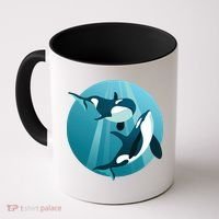 Pair Of Orcas Swimming Coffee Mug thumb 0