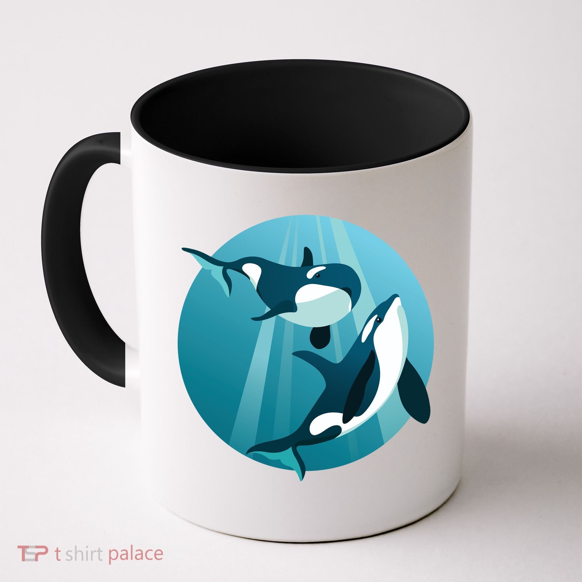 Pair Of Orcas Swimming Coffee Mug
