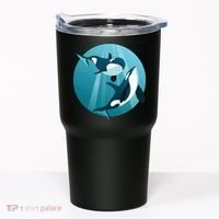 Pair Of Orcas Swimming Tumbler thumb 0