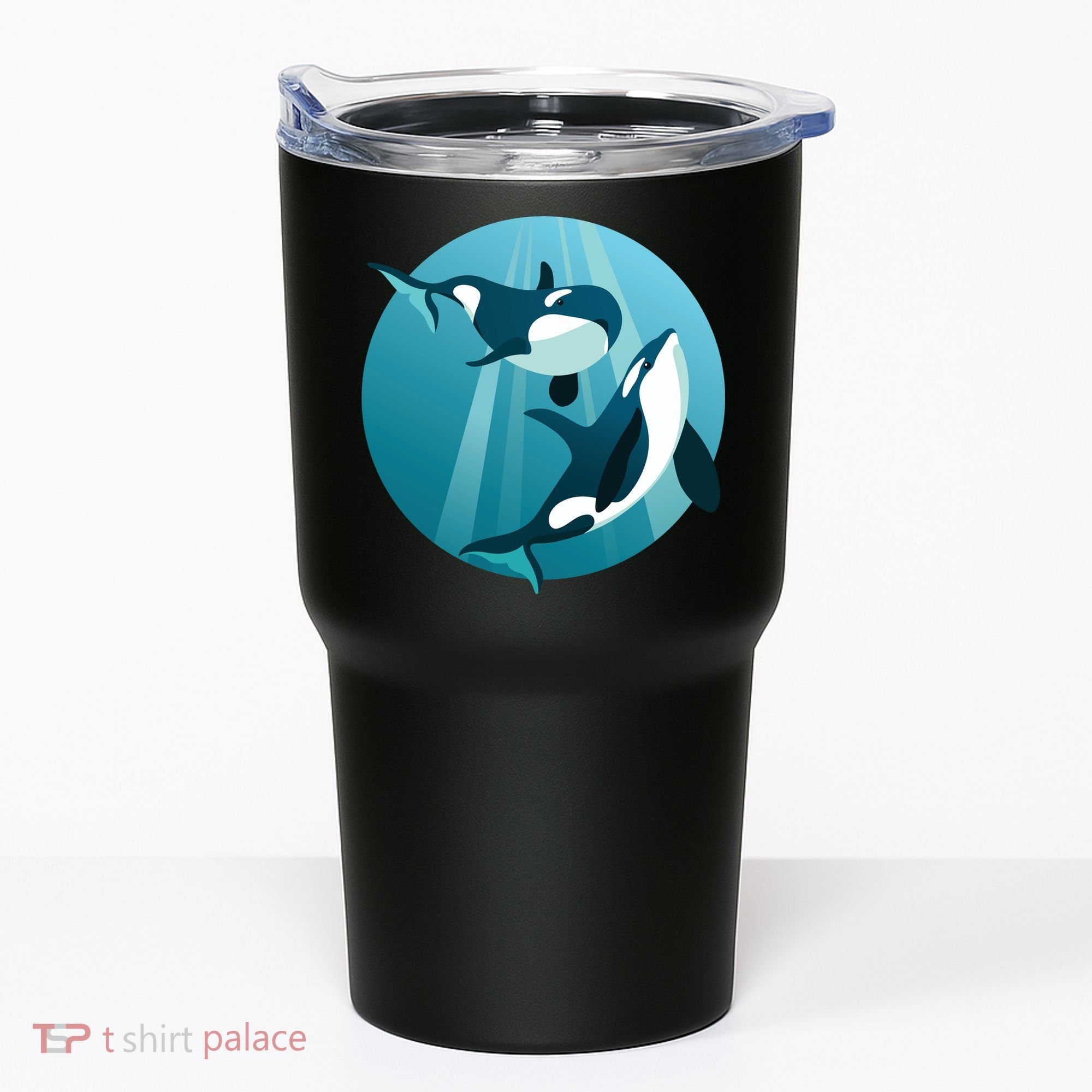 Pair Of Orcas Swimming Tumbler