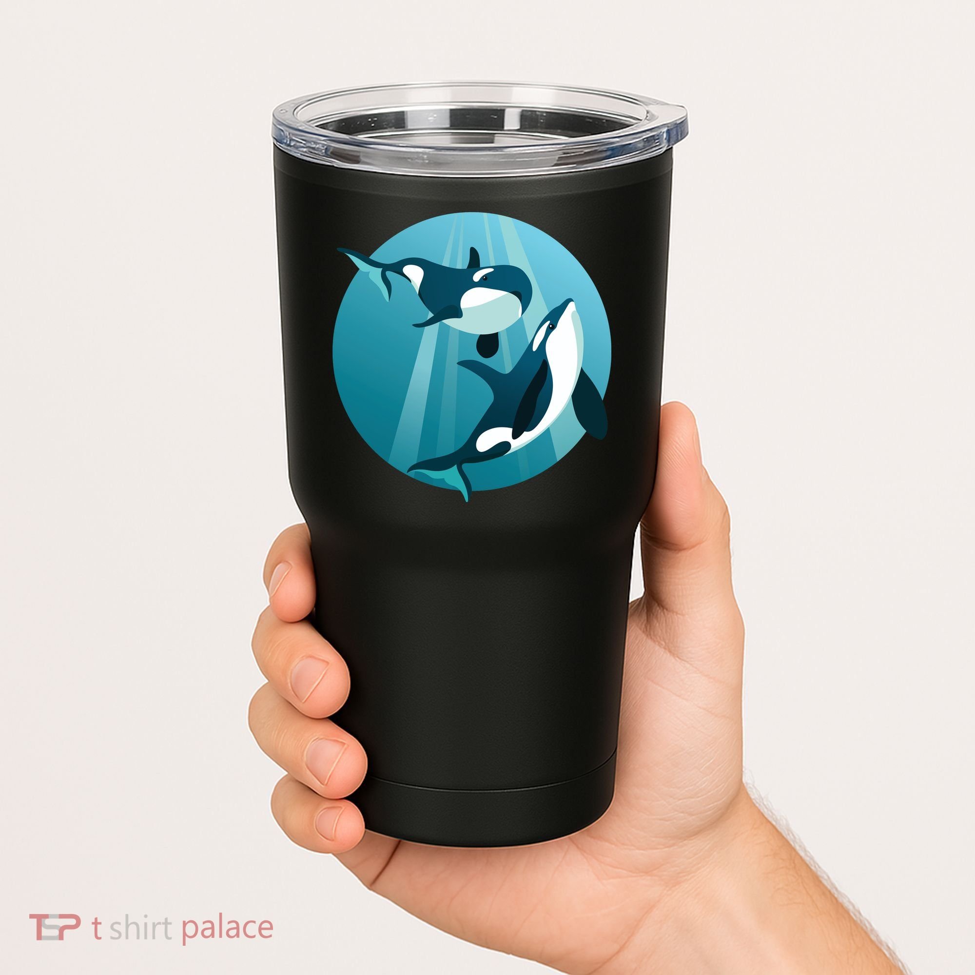 Pair Of Orcas Swimming Tumbler